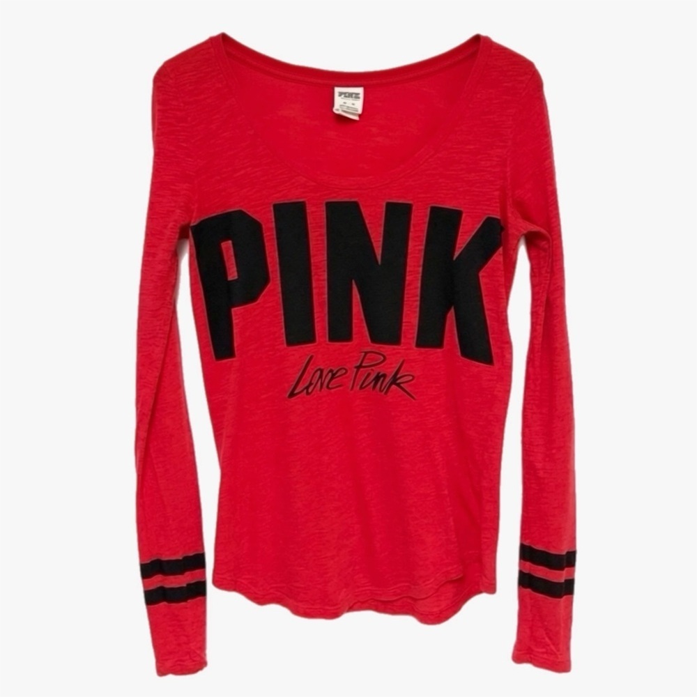 VS Pink Love Pink Long Sleeve Tee Sz XS